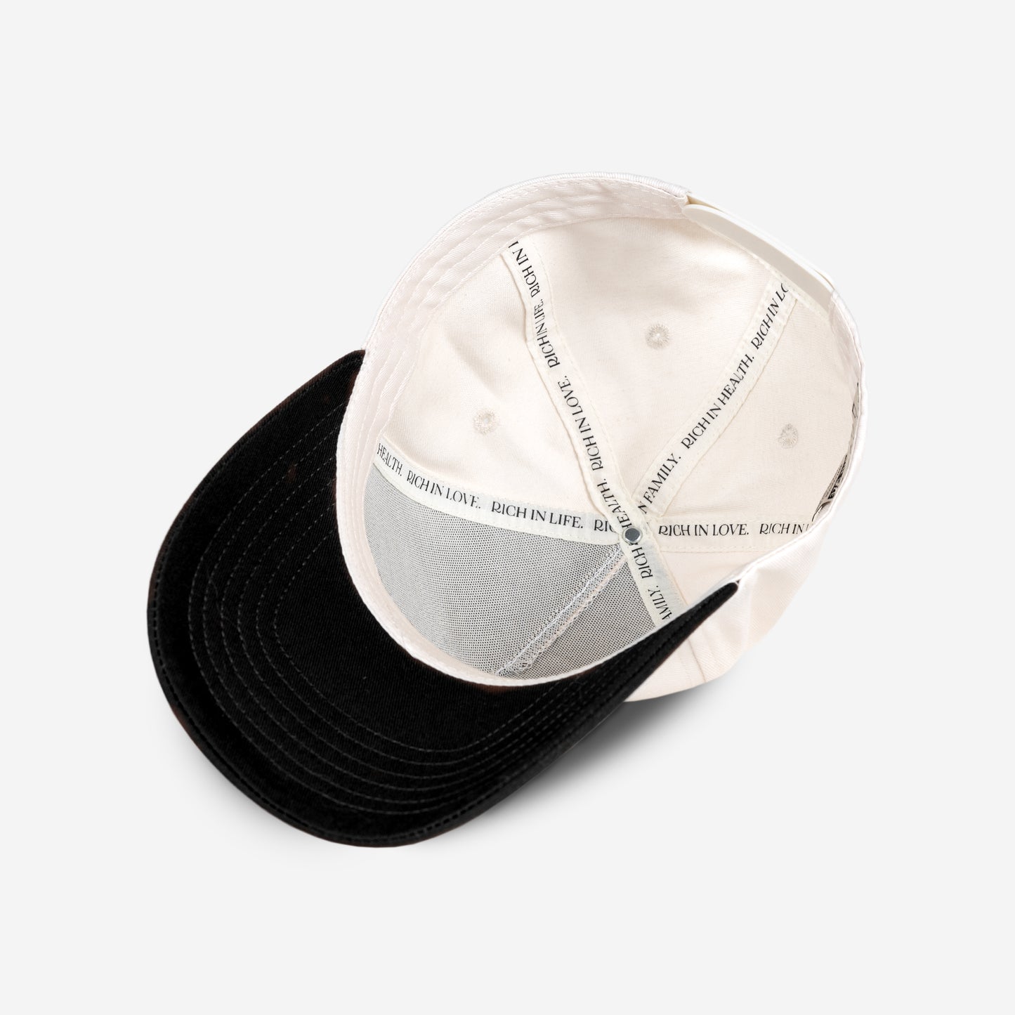 Rich In Life Cap (Cream & Black)