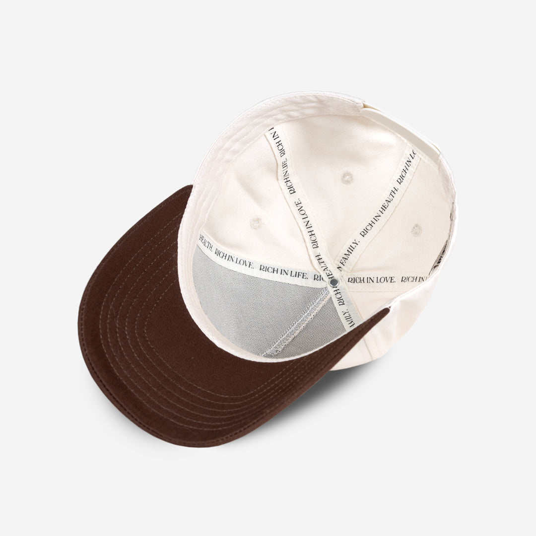 Live Richly Cap (Cream & Brown)