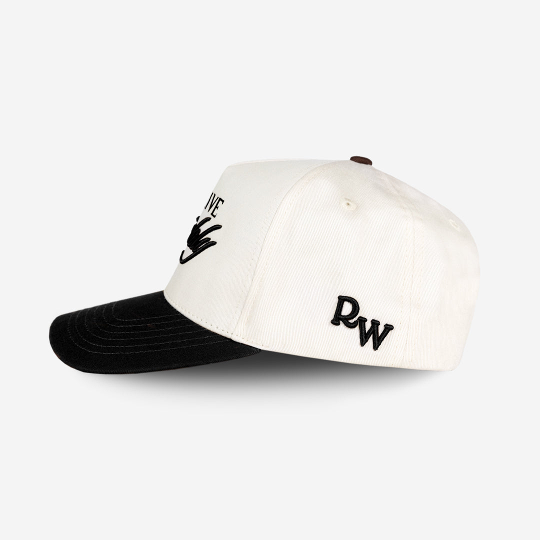 Live Richly Cap (Cream & Black)