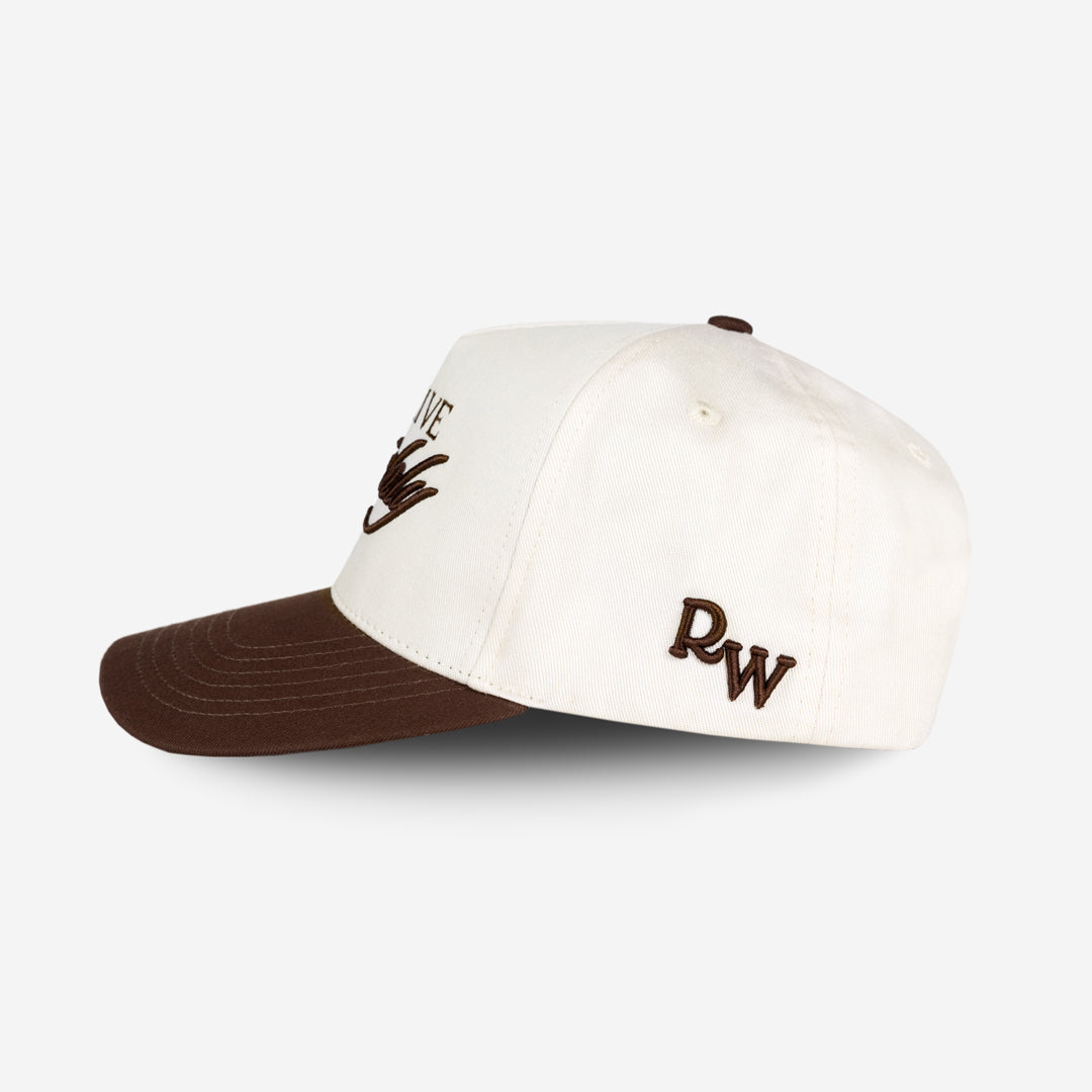 Live Richly Cap (Cream & Brown)