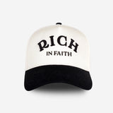 Rich in Faith Cap (Cream & Black)