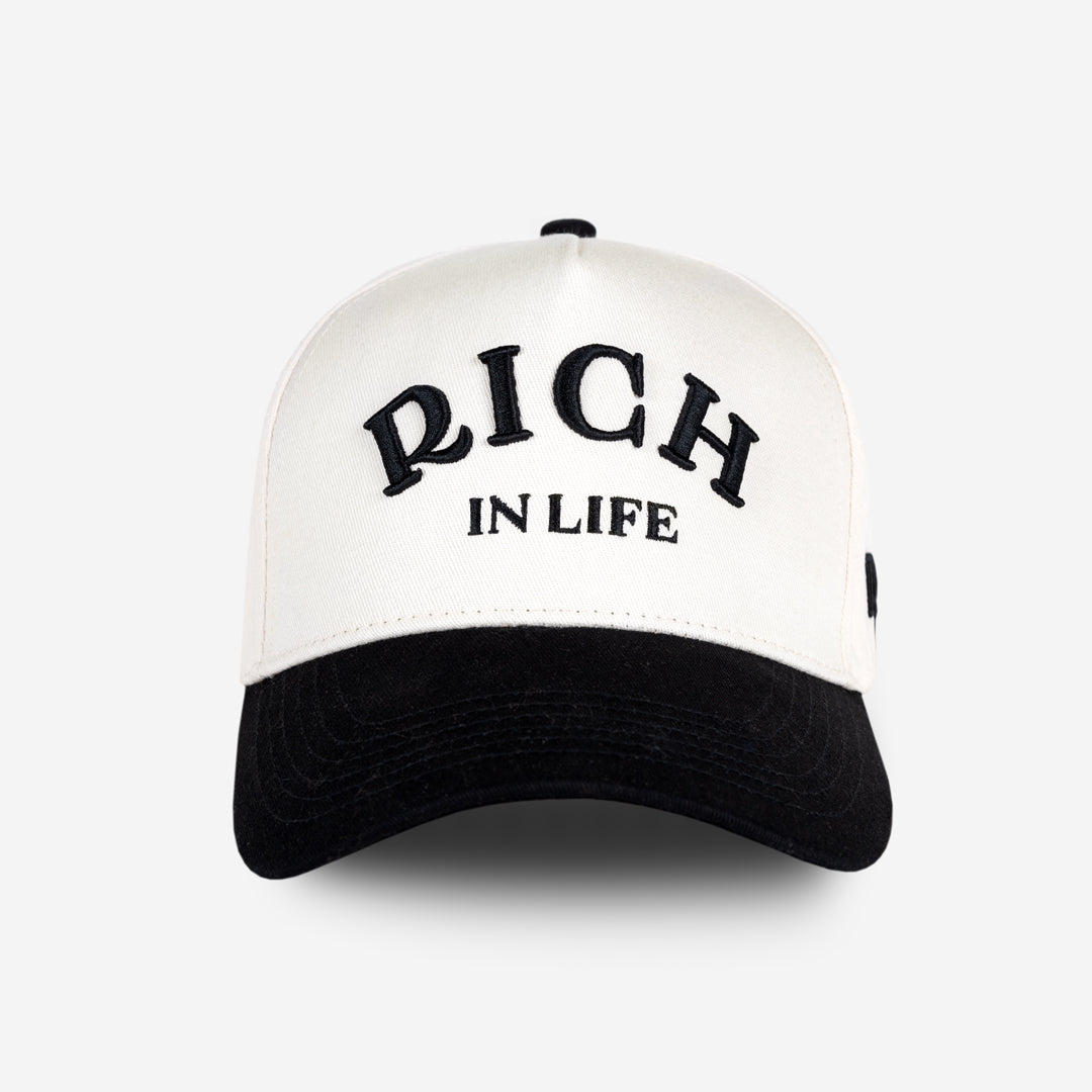 Rich In Life Cap (Cream & Black)