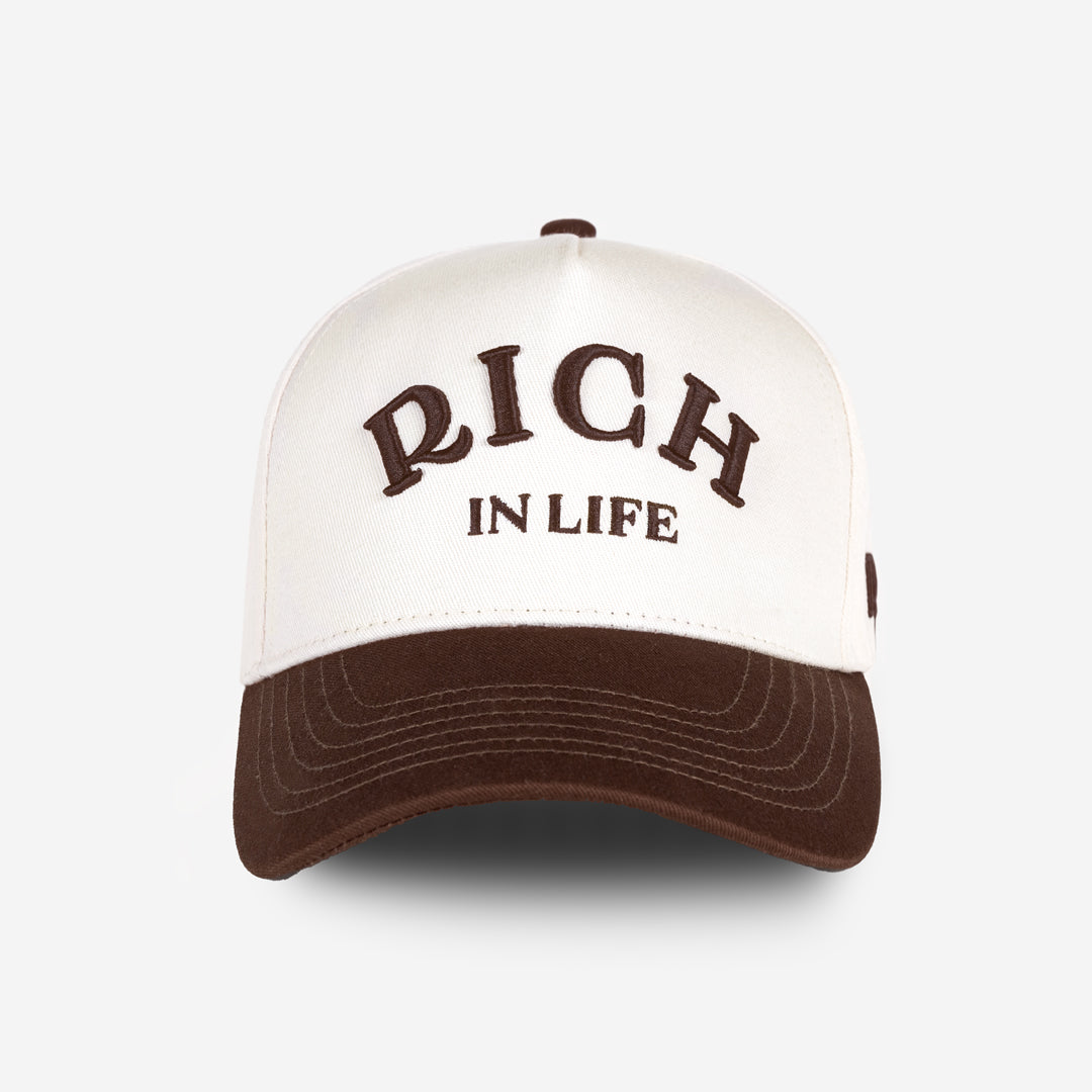 Rich In Life Cap (Cream & Brown)