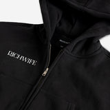 Richwife Crop Zip Hoodie (Black)