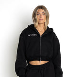 Richwife Crop Zip Hoodie (Black)